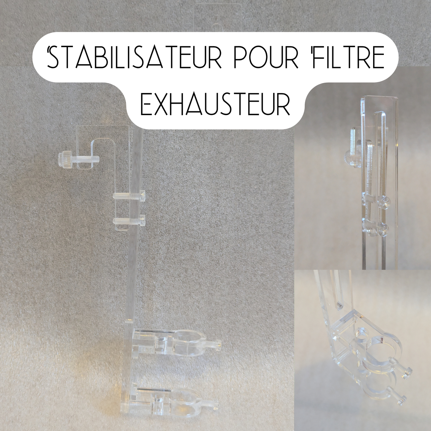 Fixation stabilisatrice pour filtre exhausteur