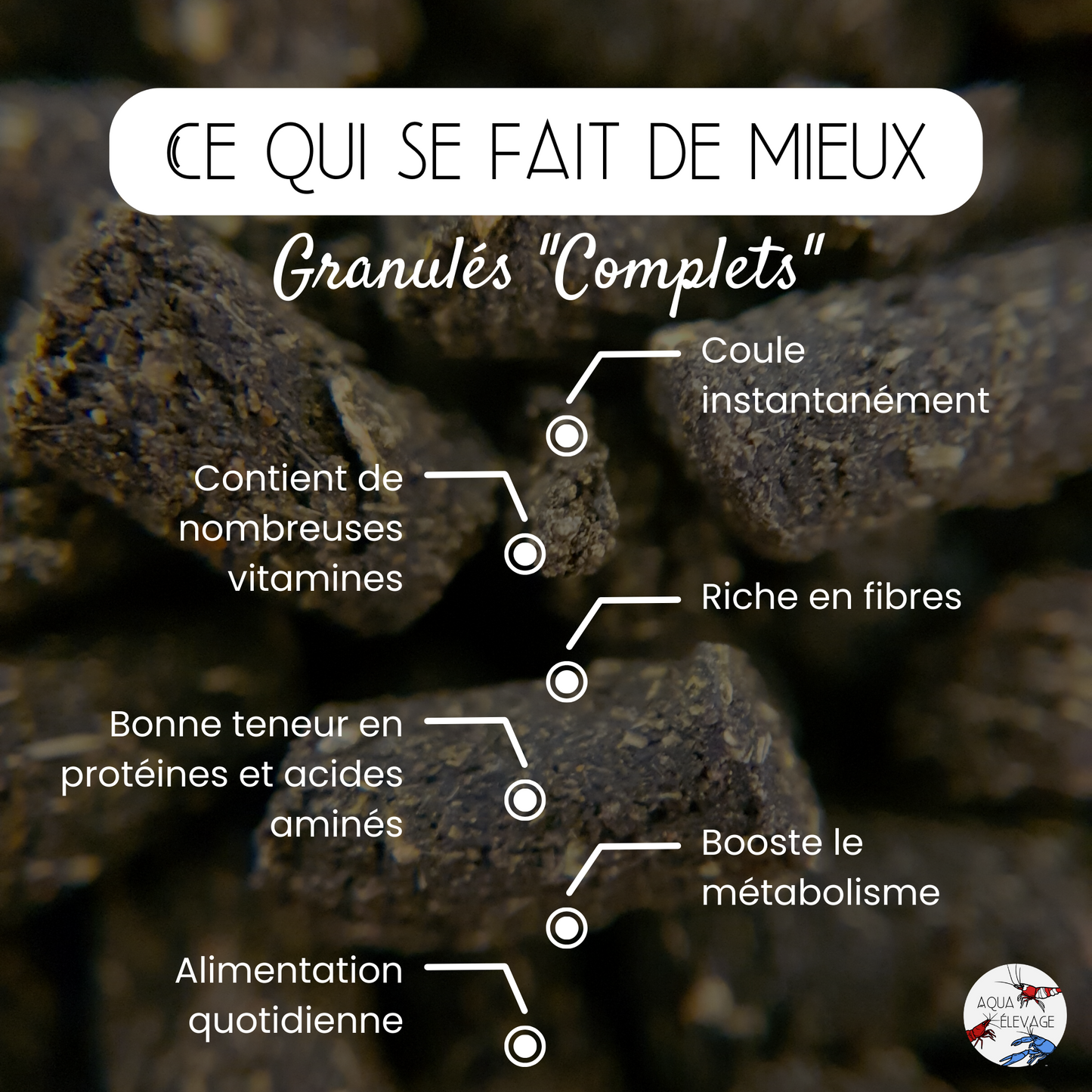 Granulés "Complets" pour crevettes d'aquarium