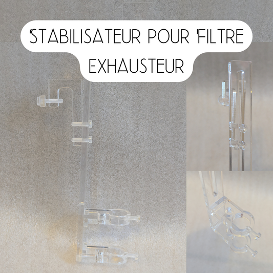Fixation stabilisatrice pour filtre exhausteur